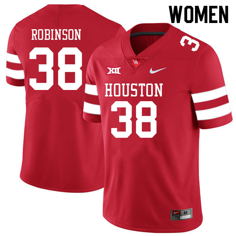 Women #38 Garyreon Robinson Houston Cougars College Big 12 Conference Football Jerseys Sale-Red - Click Image to Close